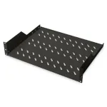 Digitus | 2U Fixed Shelf for Racks | DN-19 TRAY-2-SW | Perfect for storage of components which are not 483 mm (19&rdquo;) suitable. Slim design which takes space of 2 height units. Easy and quick to mount or dismount. Dimensions 88x482x349 mm, up to 25 kg  ...