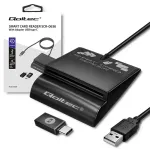 Qoltec Intelligent Smart ID chip card reader SCR-0636 | USB 2.0 + USB-C Adapter