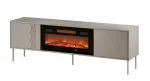 Cama RTV cabinet EF + fireplace black TRESSE 180x40x54.5 cashmere matt