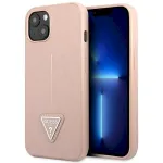 Guess GUHCP14MPSATLP Hardcase Saffiano Triangle Logo for iPhone 14 Plus / 15 Plus 6.7" / pink