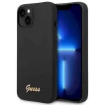 Guess GUHCP14MSLSMK Silicone Vintage Gold Logo Hardcase for iPhone 14 Plus / 15 Plus 6.7" / black