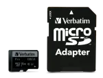 Verbatim 47044 Pro U3 Micro SDXC Atminties kortelė 128GB + microSD į SD Adapteris