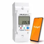 Qoltec Single phase electronic energy consumption meter for DIN rail | 230 V | LCD | Wi-fi