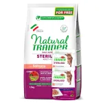 NATURAL TRAINER Cat adult Sterilised salmon su la&scaron;i&scaron;a 1.5kg + 2konservai