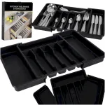RoGer Adjustable Pull‑Out Cutlery Drawer Organizer