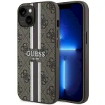 Guess GUHMP14MP4RPSW Hardcase 4G Printed Stripes MagSafe for iPhone 14 Plus / 15 Plus 6.7" / brown