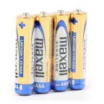 Maxell ALKALINE LR03 LR3 AAA alkaline batteries, 4-pack, 1.5V, foil packaging