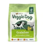 Green Petfood VeggieDog Grainfree begrūdis sausas pa&scaron;aras &scaron;unims su bulvėm ir žirniais, 900 g.