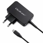 Qoltec GaN POWER PRO charger | 1xUSB-C | 45W | 5-20V | 2.25-3A | Laptop | Smartfon | Black