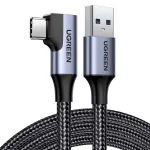 UGREEN US385 USB į USB-C Kampinis kabelis 3A 1m - Juodas