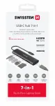 Swissten Aluminium Multi-Port Laptop Dock USB-C Hub 7in1 USB-C 100W / HDMI 4K / USB-A 3.0 / 2x USB-A 2.0 / SD / MicroSD