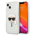 Karl Lagerfeld KLHCP13SKHTUGLS Hardcase Glitter Karl`s Head for iPhone 13 mini 5,4" / silver