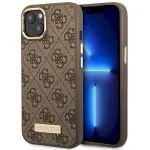 Guess GUHMP14MU4GPRW Hardcase 4G Logo Plate MagSafe for iPhone 14 Plus / 15 Plus 6.7" / brown