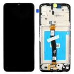 Ekranas Samsung A226 A22 5G su lietimui jautriu stikliuku ir rėmeliu Black ORG