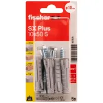 FISCHER kai&scaron;čiai su varžtais SX Plus S, 10x50 mm, 5 vnt.