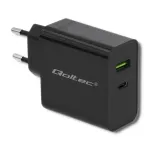Qoltec Charger | 45W | 5-20V | 2.25-3A | USB type C PD | USB 3.0 | Black