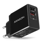 AXAGON Dual wallcharger 240V/2x USB port QC3.0/AFC/FCP and 5V-1.2A, 24W | ACU-QS24