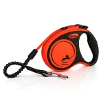 FLEXI pavadėlis &scaron;uniui Xtreme S juostinis 5m, oranžinis