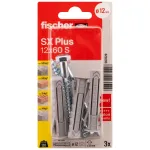 FISCHER kai&scaron;čiai su varžtais SX Plus S, 12x60 mm, 3 vnt.