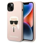 Karl Lagerfeld KLHCP14MSLKHLP Silicone Karl`s Head hardcase for iPhone 14 Plus / 15 Plus 6,7" / pink