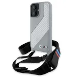 BMW BMHCP16S23PSCCG Hardcase M Edition Carbon Stripe & Strap for iPhone 16 6.1" / grey
