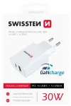 Swissten GaN Travel Charger PD 30W USB-C / USB