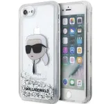 Karl Lagerfeld KLHCI8LNKHCH Hardcase Glitter Karl Head for iPhone 7/8/SE 2020 / SE 2022 / silver