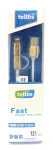 USB kabelis Tellos TPE 2in1 microUSB-Lightning auksinis, 1.2m
