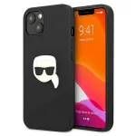 Karl Lagerfeld KLHCP13SPKMK Hardcase Leather Ikonik Karl`s Head for iPhone 13 mini 5,4" / black