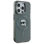 Karl Lagerfeld KLHMP15LHLSKIK Hardcase IML Metal Karl Head MagSafe for iPhone 15 Pro 6.1" / black