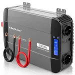 Qoltec Pure Sine Wave Inverter | 12V to 230V | 1500/3000W | LCD | USB | USC-C | Compatible with LiFePO4 GEL AGM