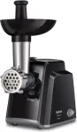 TEFAL | Meat mincer | NE105838 | Black | 1400 W | Number of speeds 1 | Throughput (kg/min) 1.7 | The set includes 3 stainless steel sieves for medium or coarse grinding.
