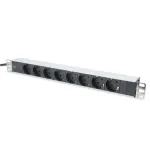 Digitus | Aluminum outlet strip with 8 safety outlets | DN-95401 | Sockets quantity 8