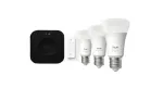 Philips Hue Starter set: 3 smart E27 bulbs, dimmer switch, Hue Bridge Pro | E27 | White and colored light
