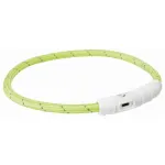 Trixie LED antkaklis USB, TPU/nailonas, L-XL 65cm/7 mm, žalias
