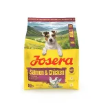 Josera Mini Salmon+Chicken sausas pa&scaron;aras mažų veislių &scaron;unims su la&scaron;i&scaron;a ir vi&scaron;tiena, 900 g