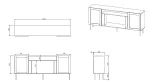 JUTA EF chest of drawers + electric fireplace 202x39.5x85 black + linol calabria