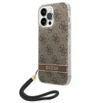 Guess GUOHCP14LH4STW Hardcase 4G Print Strap for iPhone 14 Pro 6,1" / brown