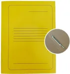 Kartoninis segtuvėlis SMLT A4 300g, geltonas su spauda ir įsegėle