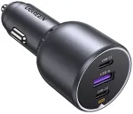 Automobilinis įkroviklis UGREEN EC705, USB-A + 2x USB-C, 130W + 1m 5A laidas