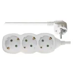 Emos ilgiklis 3 lizdų 3.0m su įžeminimu (baltas) 1.5mm2