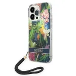Guess GUOHCP14LHFLSB Flower Strap Hardcase for iPhone 14 Pro 6,1" / blue