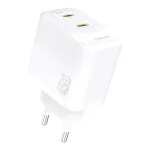 Įkroviklis Dudao A28P GaN 45W 2xUSB-C baltas