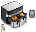 TEFAL Fryer | EY905D10 | Capacity 5.2+3.1 L | Hot air technology | Stainless Steel/Black
