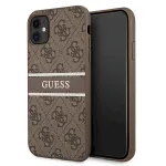 Guess GUHCN614GDBR 4G Stripe Hardcase for iPhone 11 6,1" / Xr brown