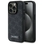 Karl Lagerfeld KLHMP15LPKHPORPK Hardcase Leather Monogram Metal Logo MagSafe for iPhone 15 Pro 6.1" / black