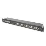 CAT 6A | Patch Panel | RJ45, 8P8C | Suitable for 483 mm (19") cabinet mounting; Transmission properties: Category 6A, Class EA; Area of application: Up to 500 MHz, 10GBase-T; Size:482.6 x 44 x 109mm | RJ45 shielding (Tinned bronze)