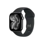 Apple Watch Series 11 GPS + Cellular 42mm Jet Black Aluminium Case with Black Sport Band - S/M | Apple