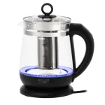 Adler | Kettle | AD 1299 | Electric | 2200 W | 1.5 L | Glass | 360&deg; rotational base | Black