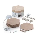Nanoleaf | Elements Wood Look Hexagons Starter Kit (7 panels) | Cool White + Warm White